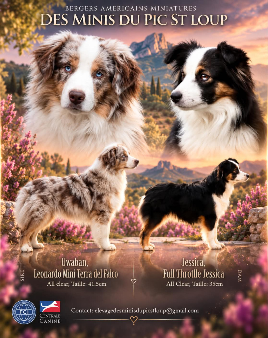 Chiot Berger Américain Miniature  Des Minis Du Pic Saint Loup